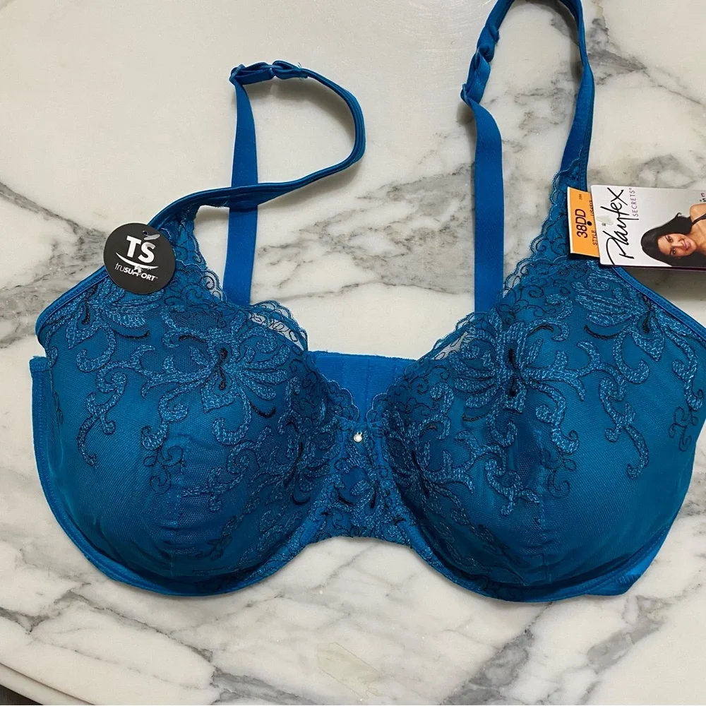 Playtex Teal Blue Lace Underwire‎ Women's Bra